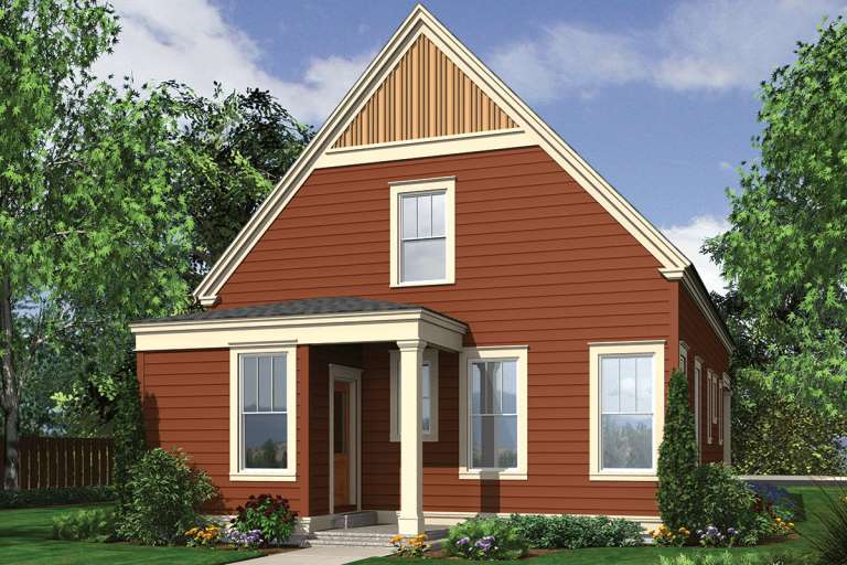 Narrow Lot House Plan #2559-00776 Elevation Photo