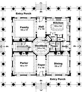 Floorplan 1 for House Plan #028-00044