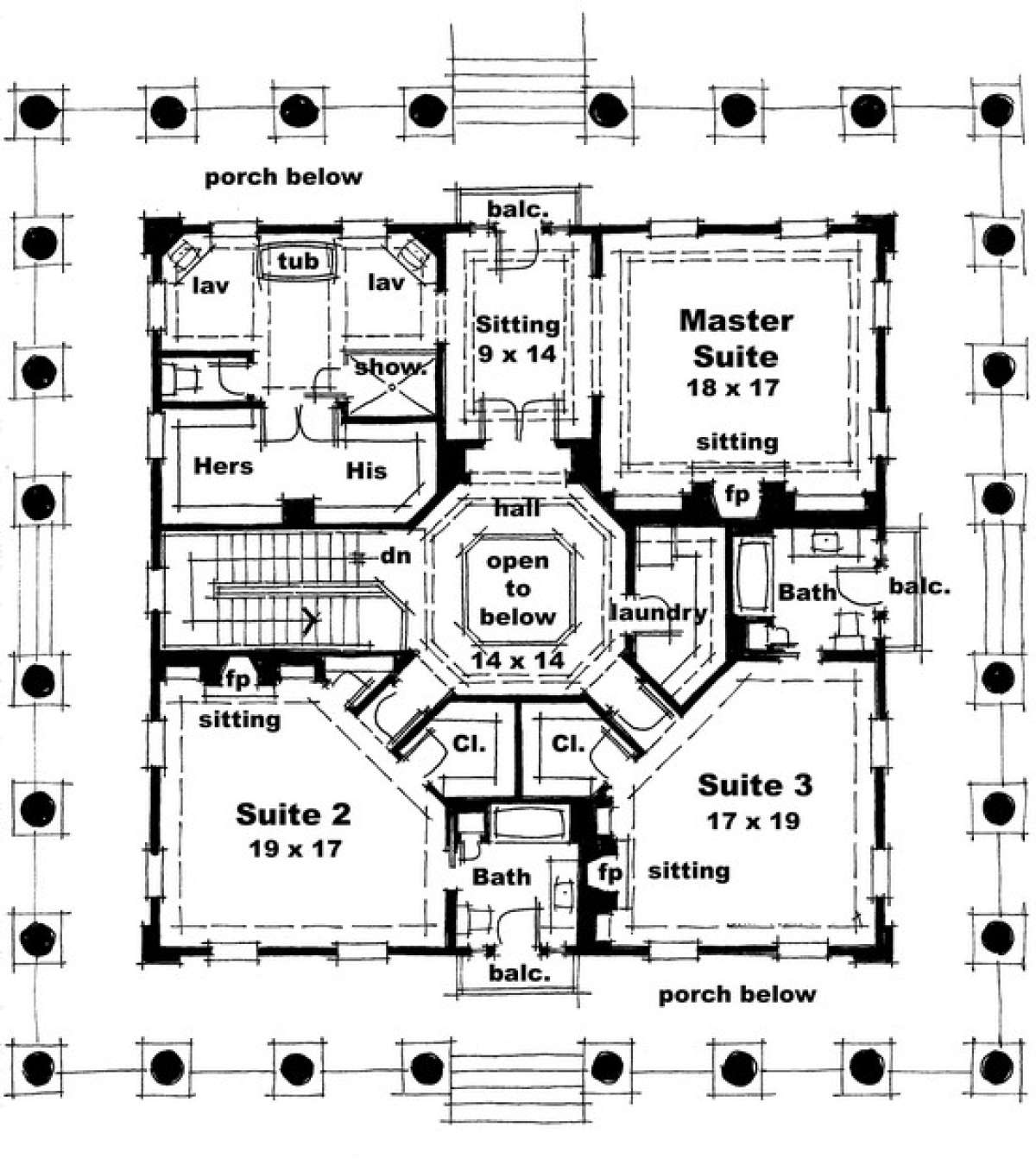 Floorplan 2 for House Plan #028-00044