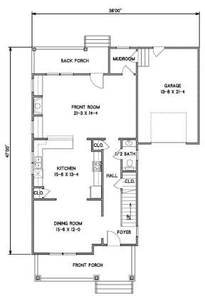 Main Level 1st floor for House Plan #4351-00001