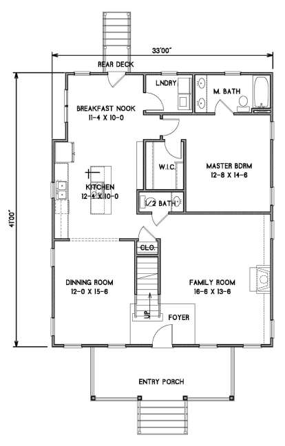 Main Level 1st floor for House Plan #4351-00002