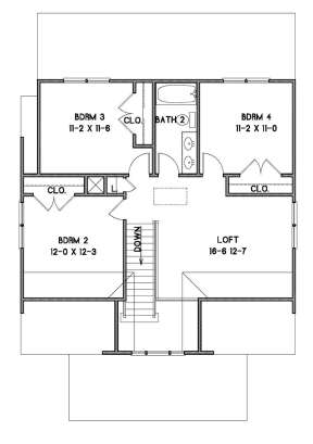 Upper 2nd floor for House Plan #4351-00002