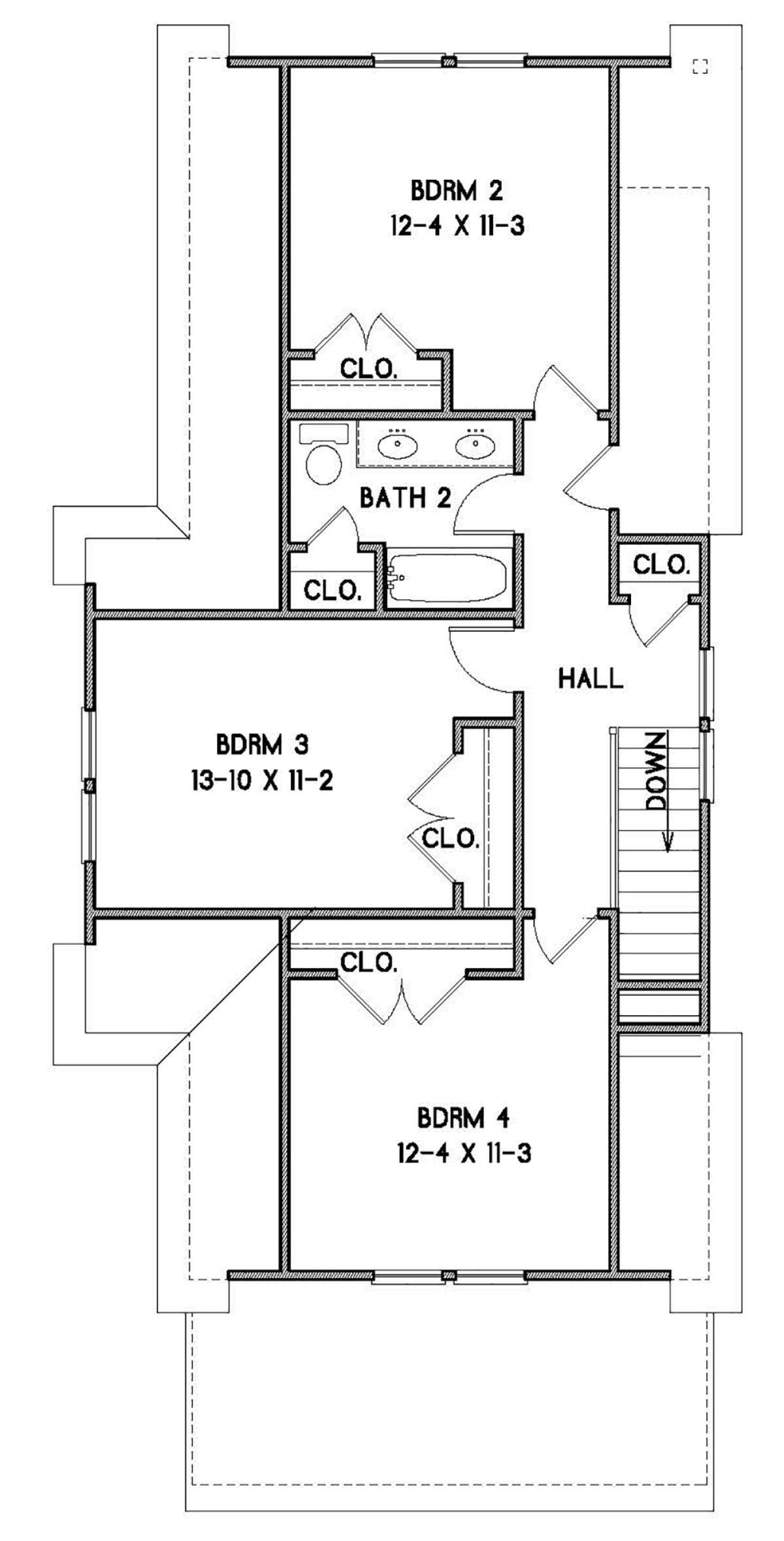 Upper 2nd floor for House Plan #4351-00003