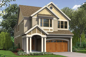 Narrow Lot House Plan #2559-00798 Elevation Photo