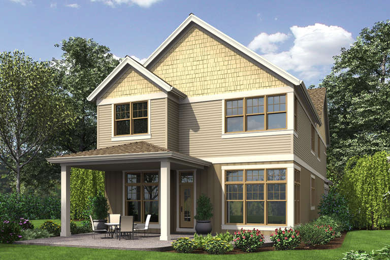 Narrow Lot House Plan #2559-00798 Elevation Photo