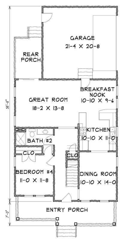 Main Level 1st floor for House Plan #4351-00007