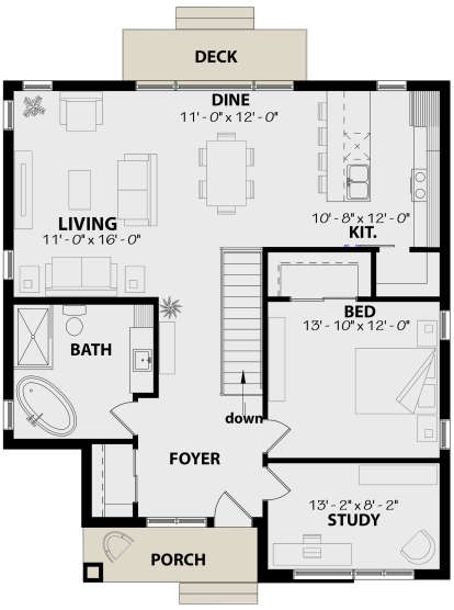 Main Floor for House Plan #034-01144