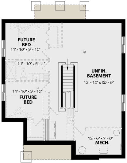 Basement for House Plan #034-01144
