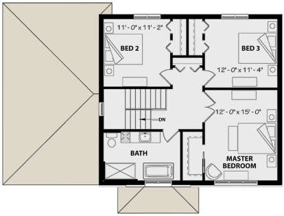 Second Floor for House Plan #034-01147