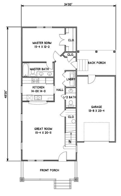 Main Level 1st floor for House Plan #4351-00011
