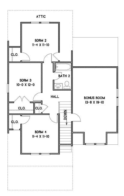 Upper 2nd floor for House Plan #4351-00011