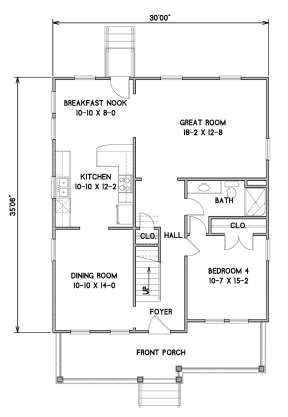 Main Level 1st floor for House Plan #4351-00012
