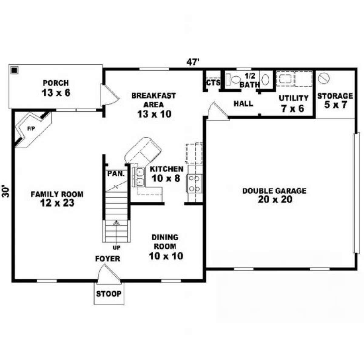 First Floor for House Plan #053-00016