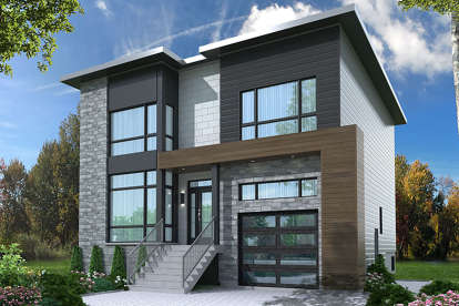 Modern House Plan #034-01149 Elevation Photo