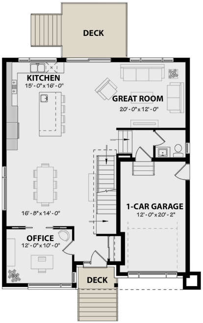 Main Floor for House Plan #034-01149
