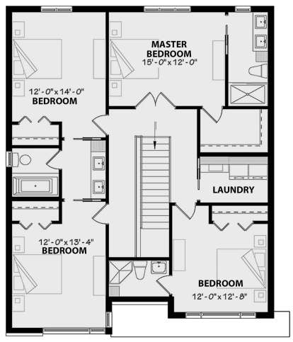 Second Floor for House Plan #034-01149