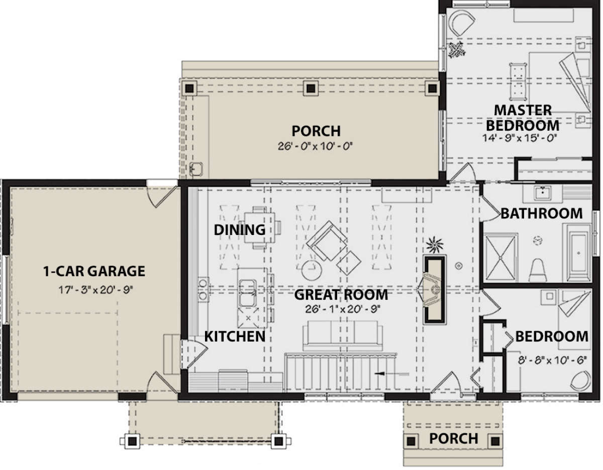 Main Floor for House Plan #034-01150