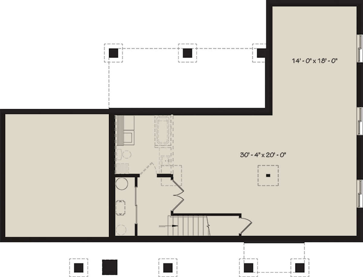 Basement for House Plan #034-01150