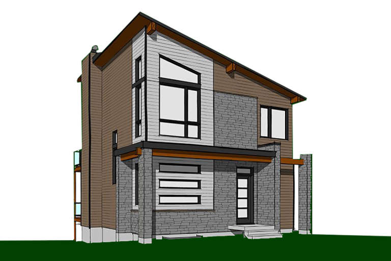 Contemporary House Plan #034-01151 Elevation Photo