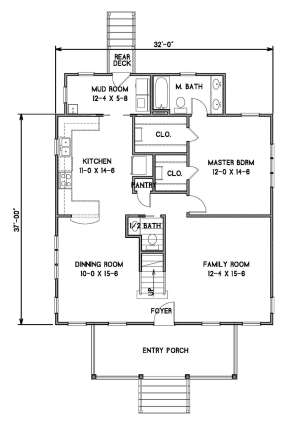 Main Level 1st floor for House Plan #4351-00013