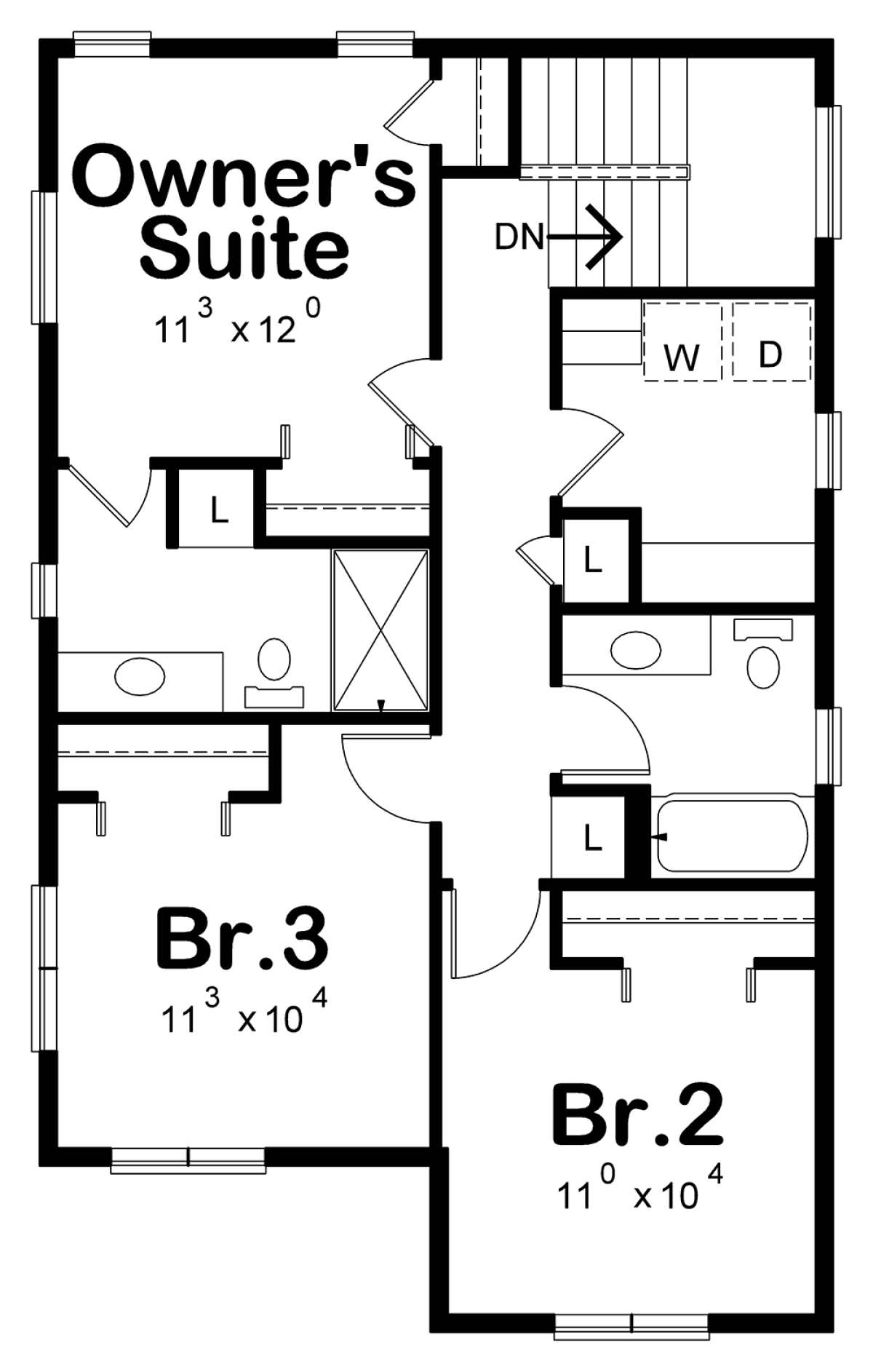 Upper 2nd floor for House Plan #402-01569