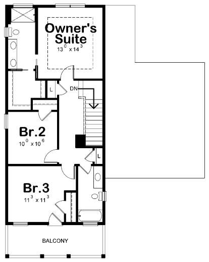 Upper 2nd floor for House Plan #402-01574