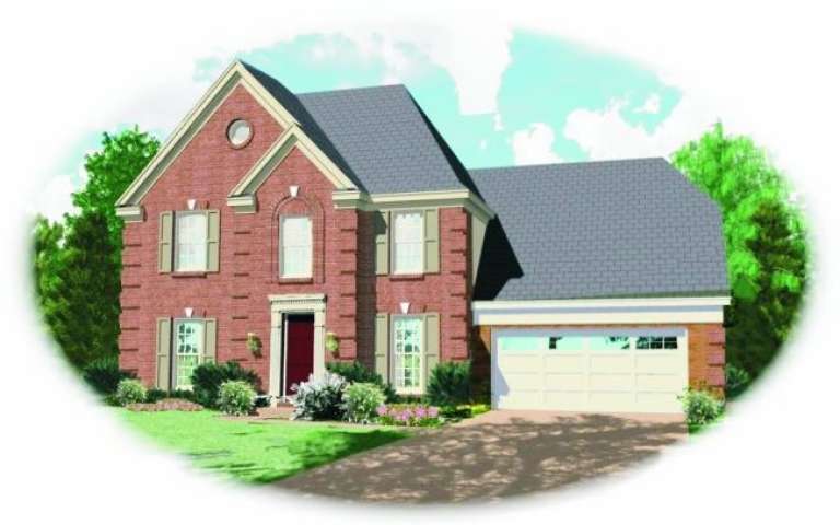 French Country House Plan #053-00017 Elevation Photo