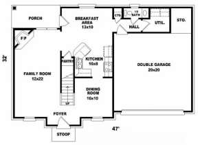 First Floor for House Plan #053-00017