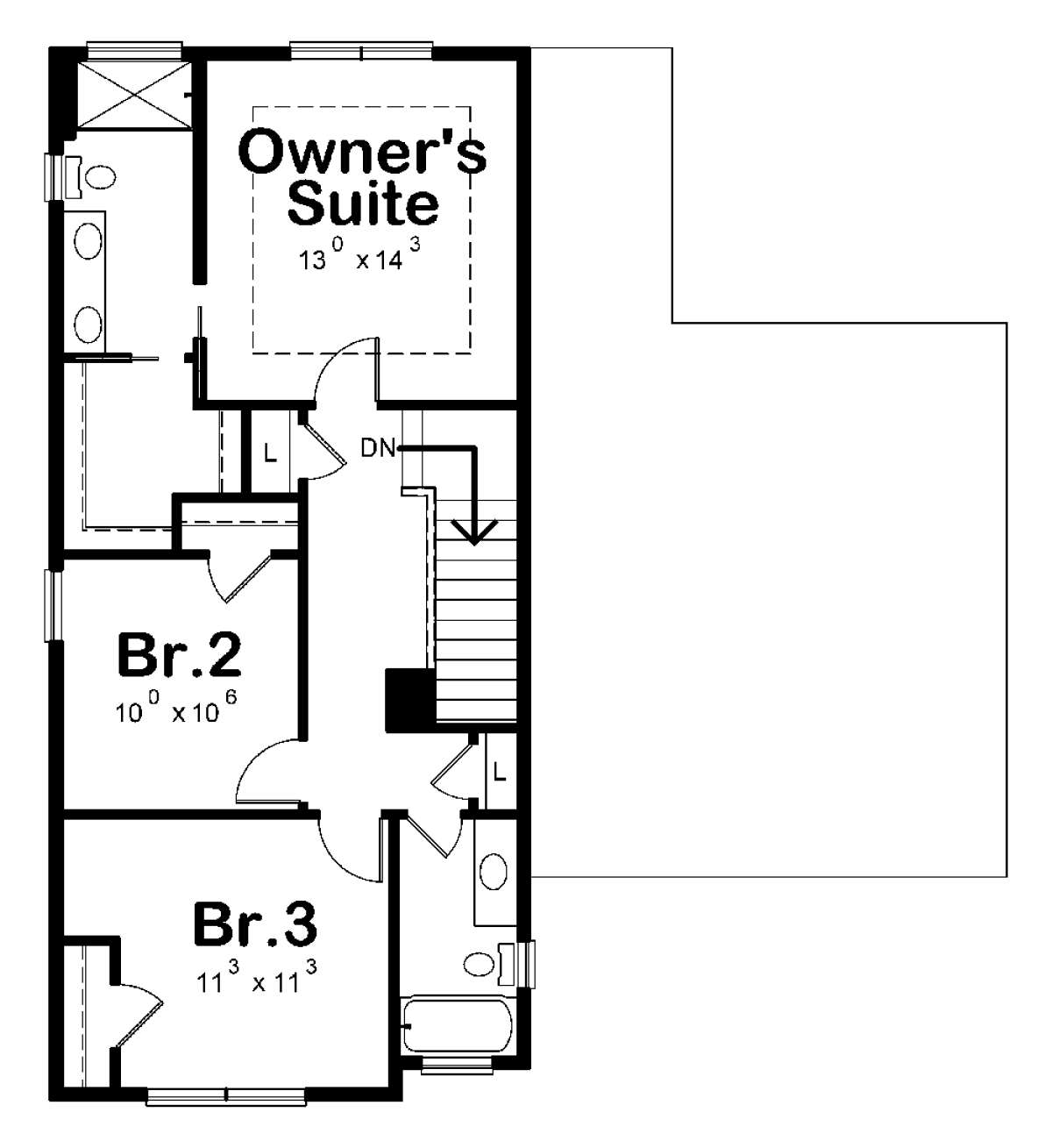 Upper 2nd floor for House Plan #402-01575