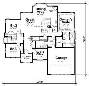 Main Level 1st floor for House Plan #402-01577