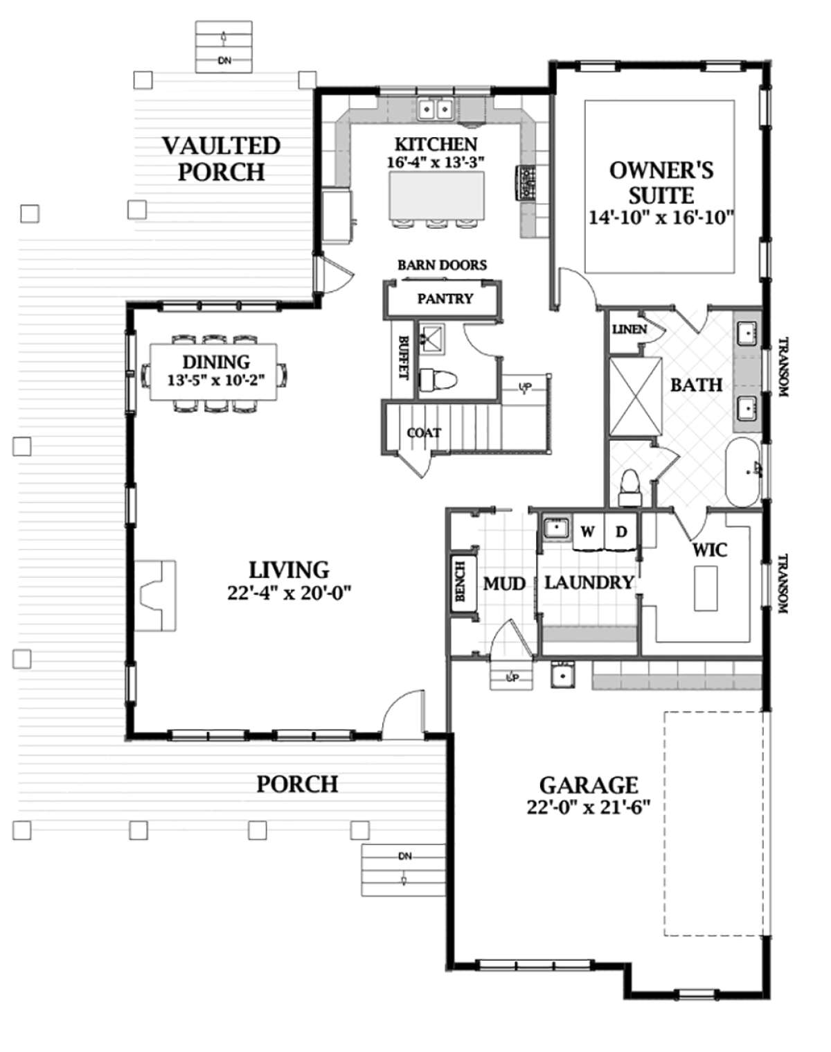 Main Level 1st floor for House Plan #6849-00053