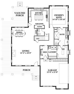 Main Level 1st floor for House Plan #6849-00053