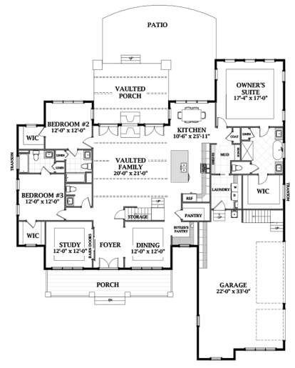 Main Level 1st floor for House Plan #6849-00054