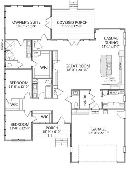 Main Level 1st floor for House Plan #6849-00055