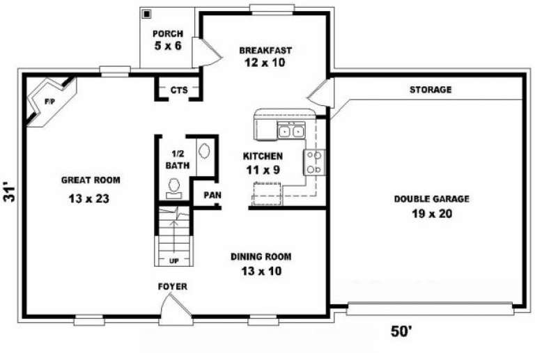House Plan House Plan #2058 Drawing 1