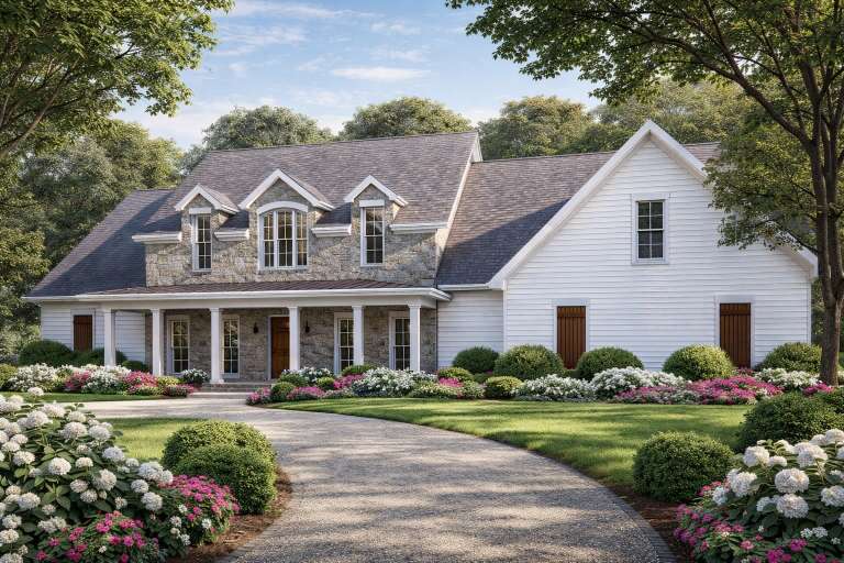 House Plan House Plan #20584 Angled Front Elevation