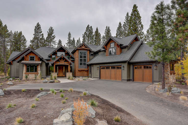 Mountain Rustic House Plan #5829-00026 Elevation Photo