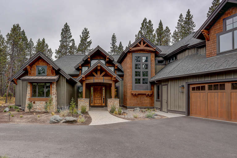 Mountain Rustic House Plan #5829-00026 Elevation Photo