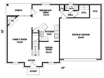 First Floor for House Plan #053-00020