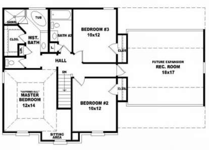 Second Floor for House Plan #053-00020