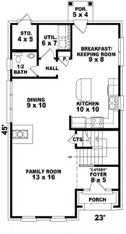 First Floor for House Plan #053-00021