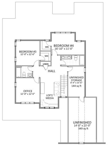 Second Floor for House Plan #6849-00070