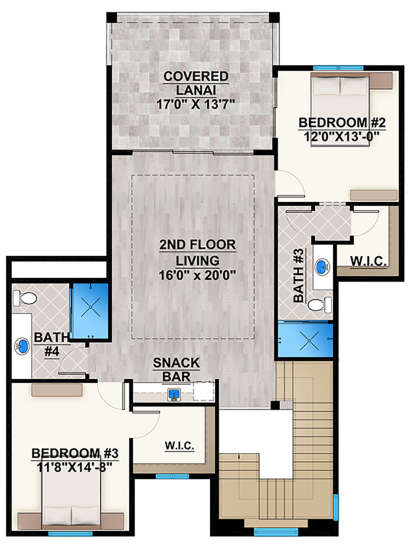 Second Floor for House Plan #207-00069