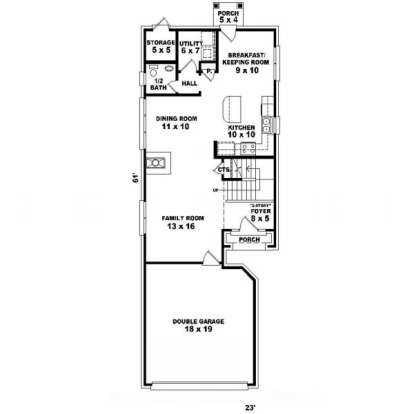 First Floor for House Plan #053-00022