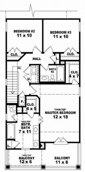 Second Floor for House Plan #053-00023
