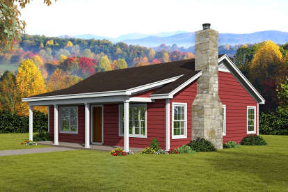 Cabin House Plan #940-00139 Elevation Photo