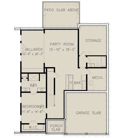 Unfinished Basement for House Plan #699-00127