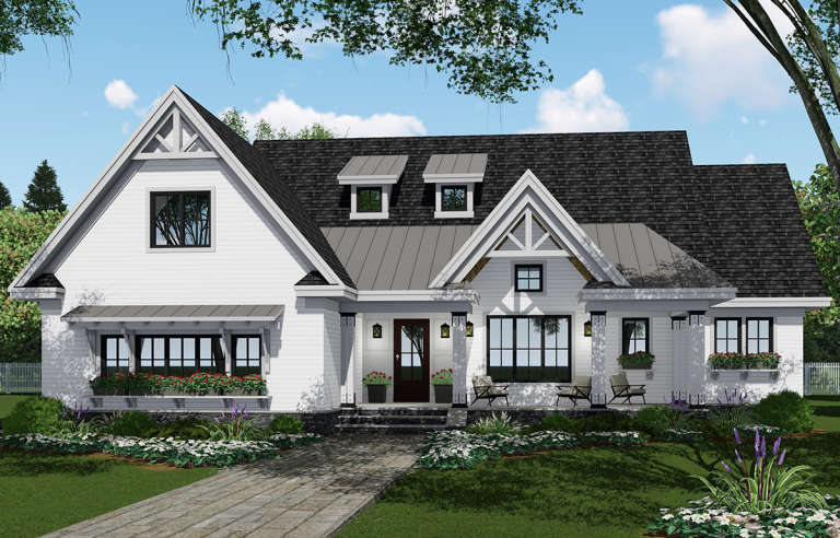 Modern Farmhouse House Plan #098-00308 Elevation Photo