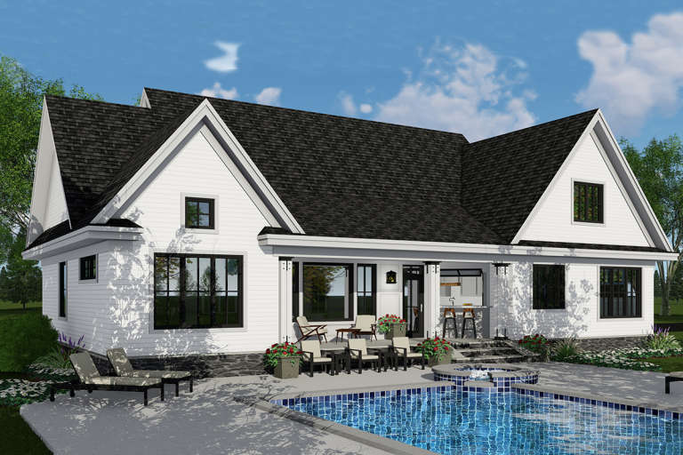Modern Farmhouse House Plan #098-00308 Elevation Photo