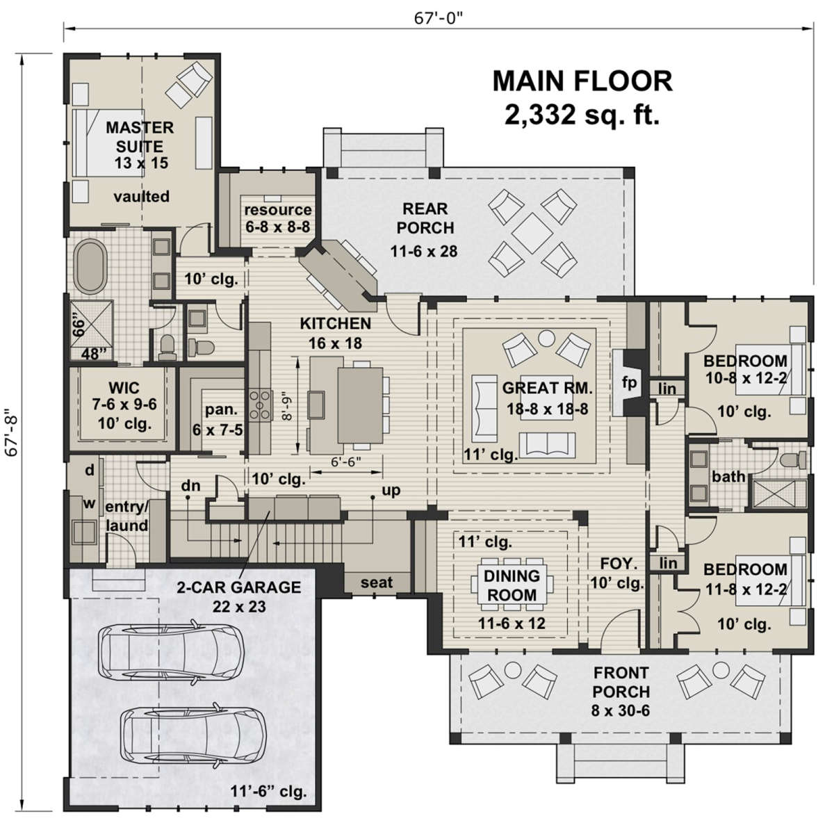 Main Floor for House Plan #098-00309